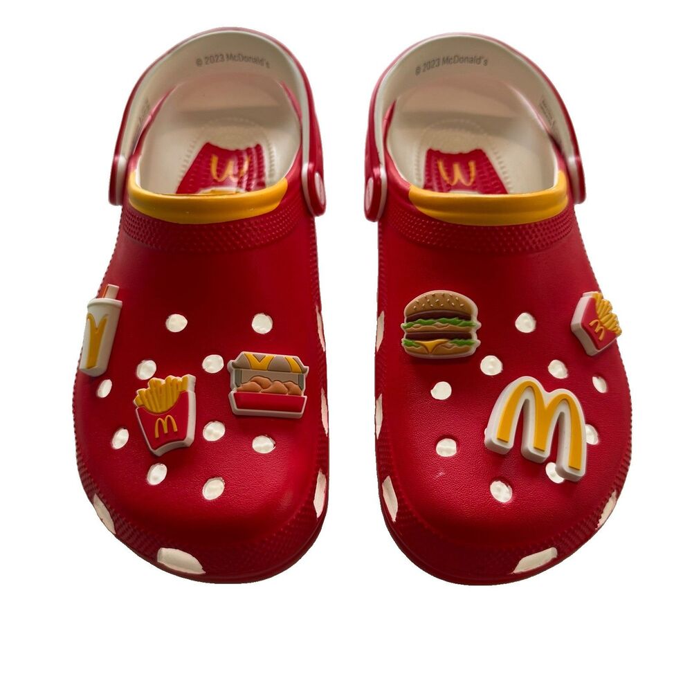 New CROCS x McDonald's Classic Clog Shoes Men’s Sz 9 W11 - Red (209858)